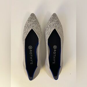 Rothy’s The Point flats, Pearl Metallic, 8.5